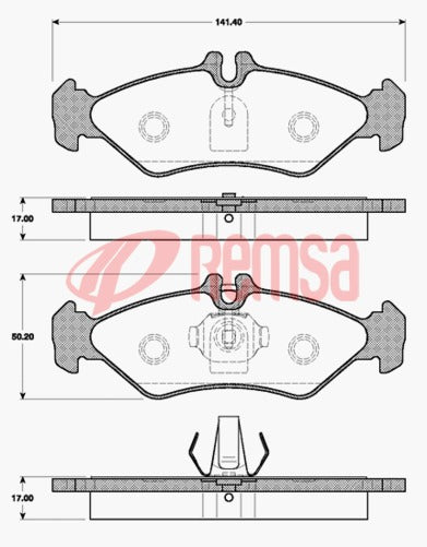Remsa FDB1039 E REAR DISC BRAKE PADS - MERCEDES BENZ SPRINTER 95-