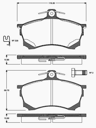 Remsa FDB1092 E FRONT DISC BRAKE PADS - MITSUBISHI CARISMA  1.6 95-