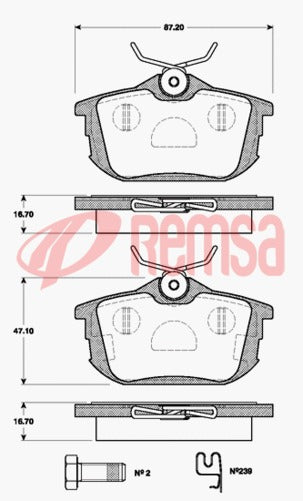 Remsa REAR DISC BRAKE PADS - MITSUBISHI COLT 04-12
