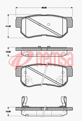 Remsa REAR DISC BRAKE PADS - HYUNDAI ELANTRA 00-06