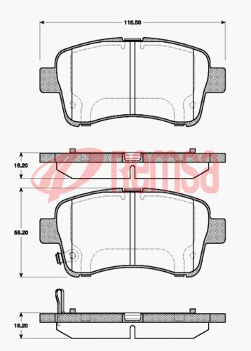 Remsa FRONT DISC BRAKE PADS - SUZUKI AERIO  02-