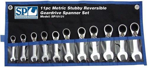 SP Tools Spanner Set Geardrive Stubby  ROE1 Metric 11Pce REev.