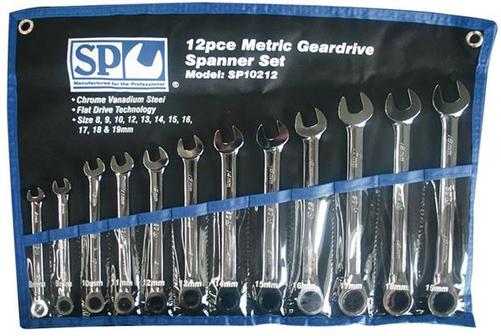 SP Tools SPANNER SET GEARDRIVE 12PCE SAE