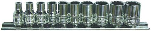 SP Tools S/SET RAILS 1/4 DR 10PCE 12PT METRIC