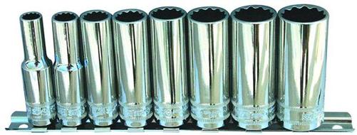 SP Tools S/SET RAILS 3/8 DR DEEP 8PCE 12 PT SAE