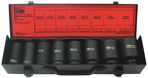 SP Tools S/SET IMPACT 3/4 DRIVE DEEP 8 PCE MET