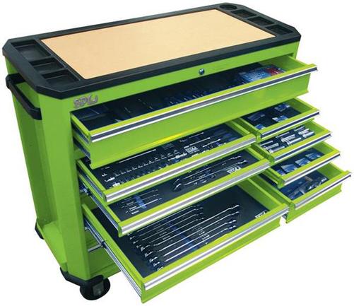 SP Tools TOOLKIT 360 PCE MET/SAE GREEN ROLL CAB