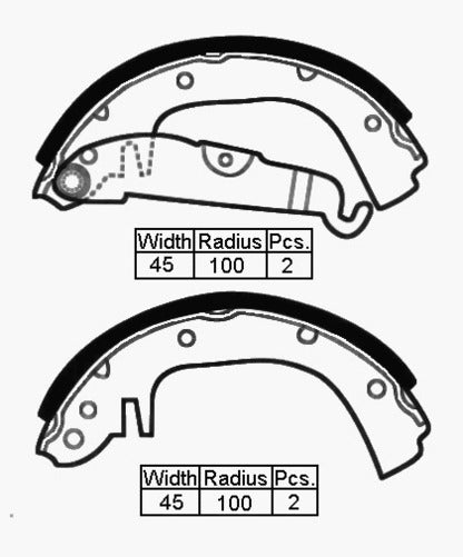 TINKR BRAKE SHOES VAU CHEVETTE R 76-81