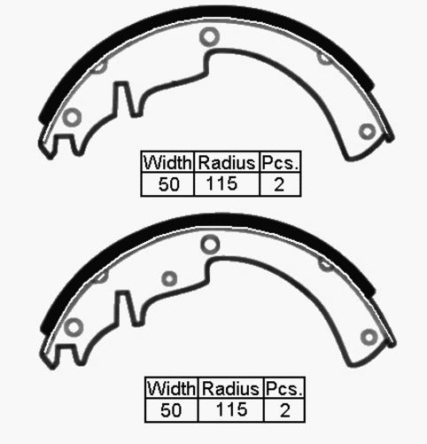 BINDONS BRAKE SHOE SET REAR HOLDEN COMMODORE 78 XH9093N