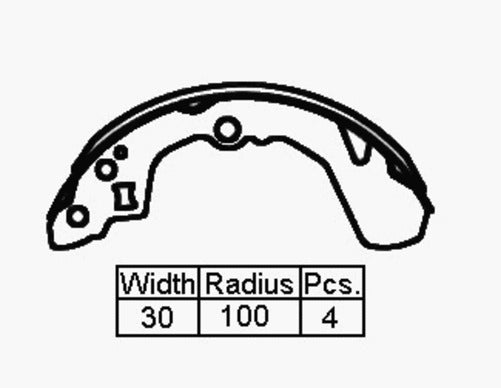 XP BRAKE SHOE SET REAR DAIHATSU APPLAUSE PYZAR