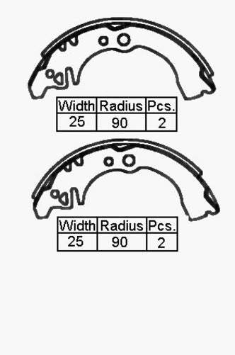 Remsa BRAKE SHOES  DAIHATSU CHARADE 87- 180 X 25MM