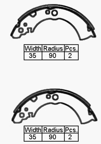 BINDONS BRAKE SHOE SET REAR NISSAN SUNNY PULSAR SENTRA
