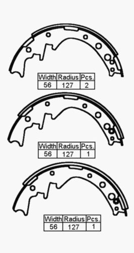 XP BRAKE SHOE REAR - TOYOTA HIACE HILUX  88-  254 x 56mm