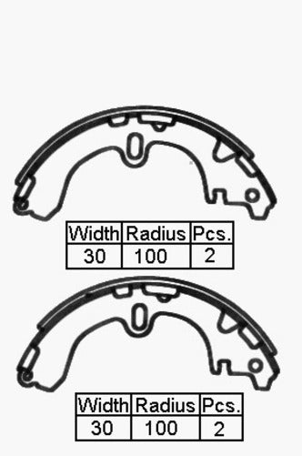 XP BRAKE SHOE REAR - TOYOTA COROLLA EE9# AR9# 87-20