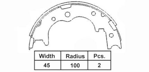 VETTO BRAKE SHOE H/B TOYOTA DYNA  99-02 200