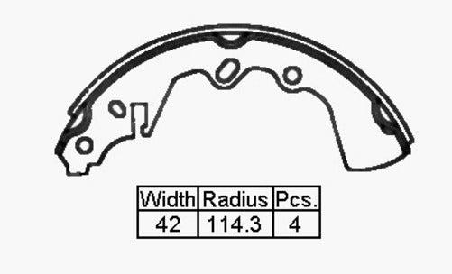PROTEX BRAKE SHOE REAR MAZ RX4 929 228 X 42