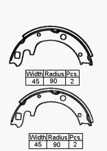 BRAKEPLUS BRAKE SHOE REAR MAZ E SER 83- 180 X 45M