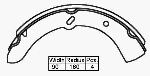 VETTO BRAKE SHOE FRONT MAZDA TITAN 3.5-4.0  84- 320 x 90mm