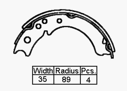 XP BRAKE SHOE HAND  ISUZU ELF  77-  178 X 35MM