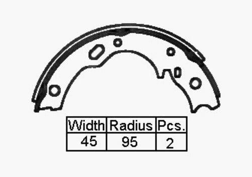 VETTO BRAKE SHOE HAND ISUZU ELF 97- 190 X 45MM