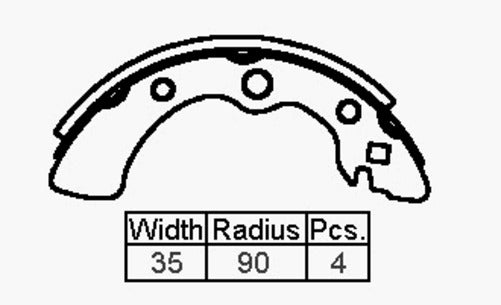 NZBC BRAKE SHOES 180X35MM