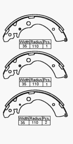 RDA Brake Shoe 220mm x 36mm