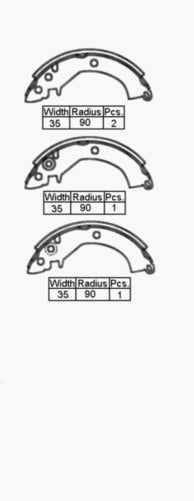 BINDONS BRAKE SHOE SET REAR MITSUBISHI MIRAGE