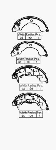 TINKR BRAKE SHOES - MITSUBISHI MIRAGE R 84-
