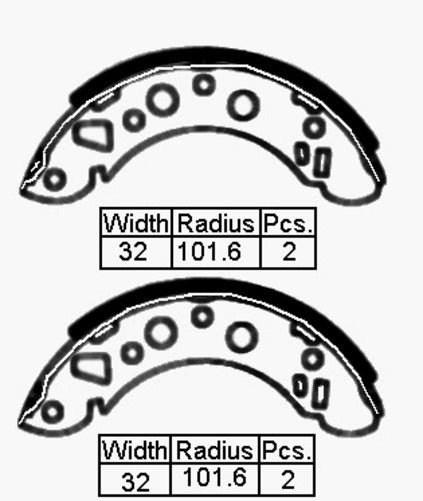 TINKR BRAKE SHOES VAU VIVA HA-HB-HC 63-77