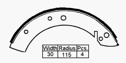 TINKR BRAKE SHOES VW BEETLE 1200 F & R 54-57