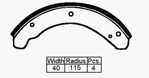 BINDONS BRAKE SHOE SET FR /RR VW 1300 64 XV269N