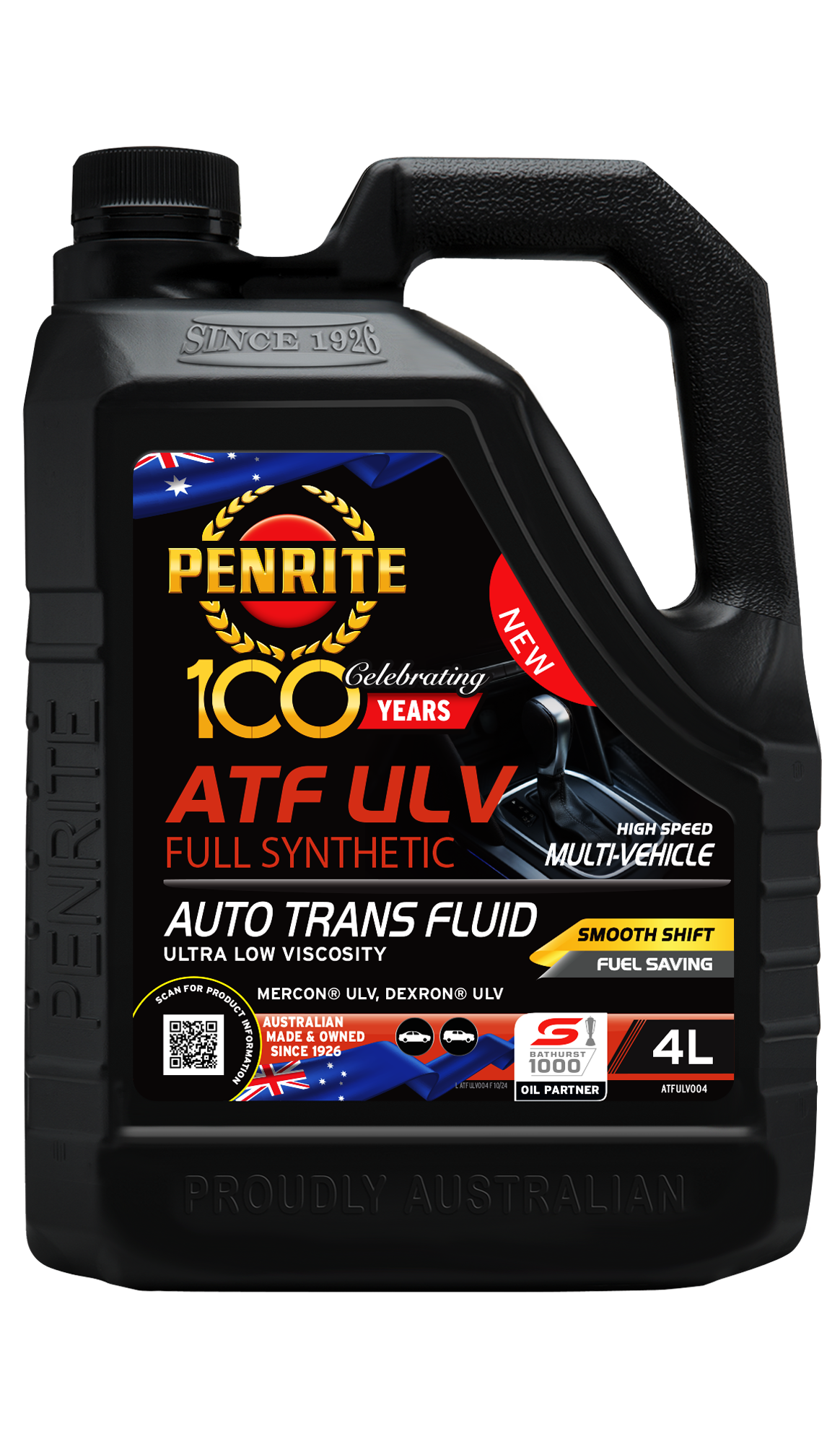 Penrite Full-Synthetic Ultra-low Viscosity Automatic Transmission Fluid 4L - ATFULV004