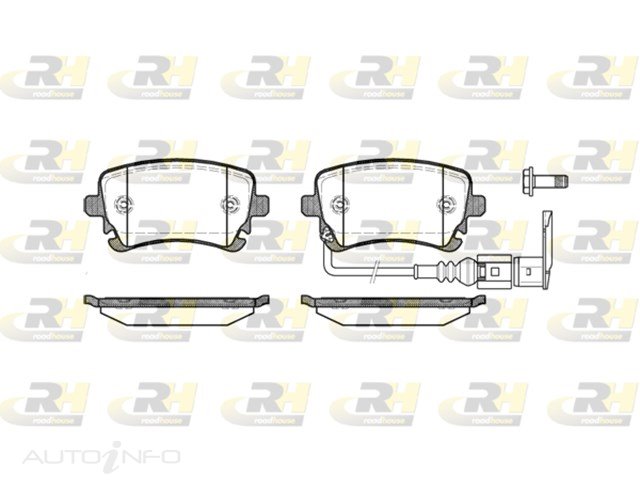 ROADHOUSE DISC PAD REAR AUDI A6 VW TRANS T5 T6 7H WITH SENSOR - RDB897-11-RH