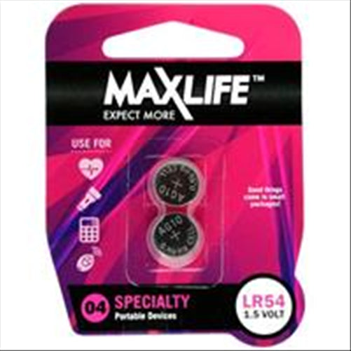 MAXLIFE BATTERY ALKALINE LR54 TWO PACK