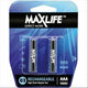 MAXLIFE BATTERY RECHARGEABLE AAA 900MAH 2 PACK