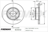 FREMAX BRAKE DISC FRONT PAIR BD-0032
