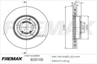 FREMAX BRAKE ROTOR VENTED PAIR FRONT BD-0108