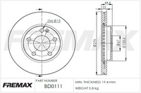 FREMAX BRAKE ROTOR VENTED PAIR FRONT BD-0111