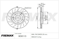 FREMAX BRAKE ROTOR VENTED PAIR FRONT BD-0115