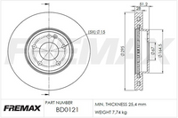 FREMAX BRAKE ROTOR VENTED PAIR FRONT BD-0121