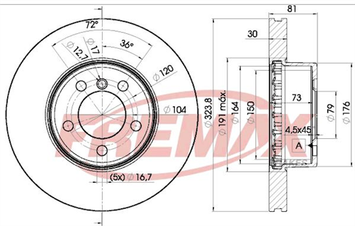 FREMAX BRAKE ROTOR VENTED EACH FRONT BD-0265