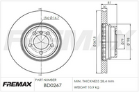 FREMAX BRAKE ROTOR VENTED EACH FRONT BD-0267