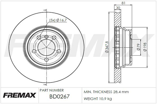 BRAKE ROTOR VENTED EACH FRONT BD-0267