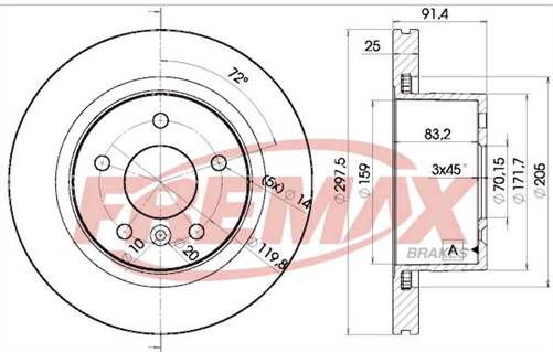 FREMAX BRAKE ROTOR VENTED EACH FRONT BD-0380