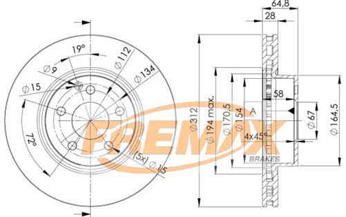 FREMAX BRAKE ROTOR VENTED PAIR FRONT BD-0414