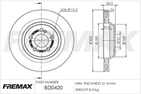 FREMAX BRAKE ROTOR VENTED PAIR REAR BD-0420