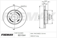 FREMAX BRAKE DISC FRONT PAIR BD-1064