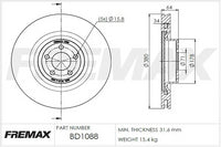 FREMAX BRAKE DISC FRONT EACH BD-1088