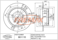 FREMAX BRAKE DISC REAR PAIR BD-1110