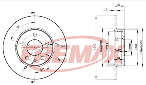 FREMAX BRAKE ROTOR SOLID PAIR REAR BD-1437